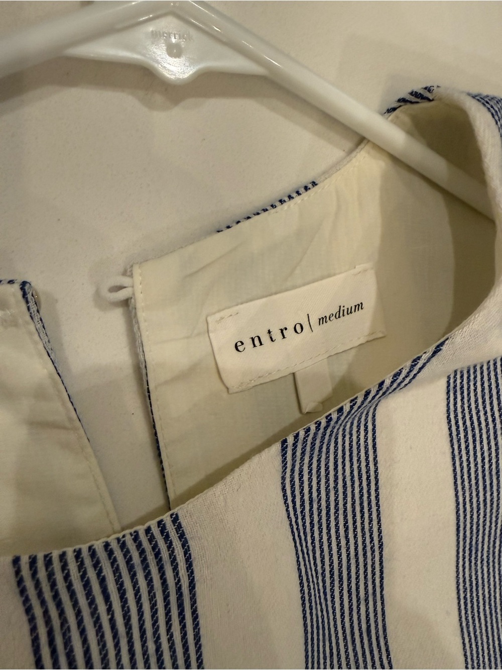 entro Blue and White Striped Two-Piece Set cropped top with high waisted skirt! - Picture 2 of 5